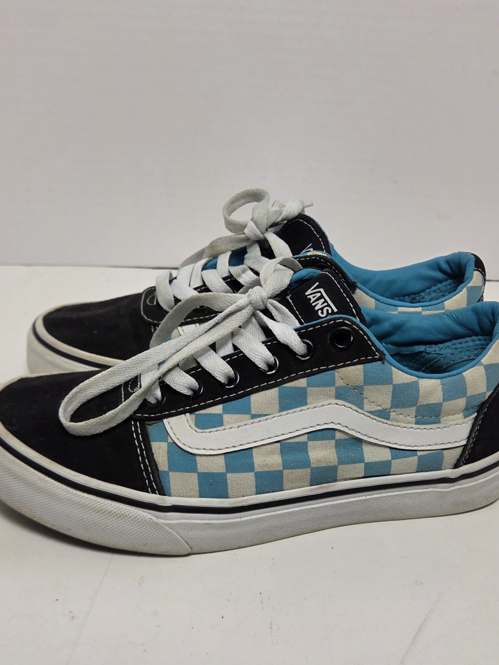 Vans Old Skool Blue & Black Checkerboard Canvas Sneakers